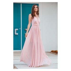 Dress the population dusty rose gown NWOT